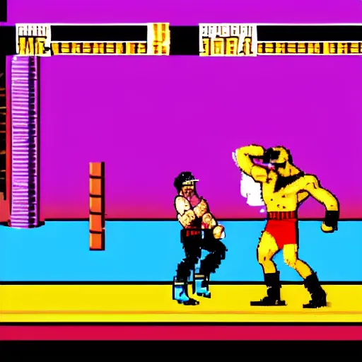 Image similar to macho man randy savage as an opponent in super punch out