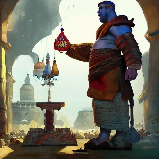 Prompt: moroccan shrek plays arcade game with vladimir putin, highly detailed, digital painting, artstation, concept art, smooth, sharp focus, illustration, art by artgerm and greg rutkowski and alphonse mucha