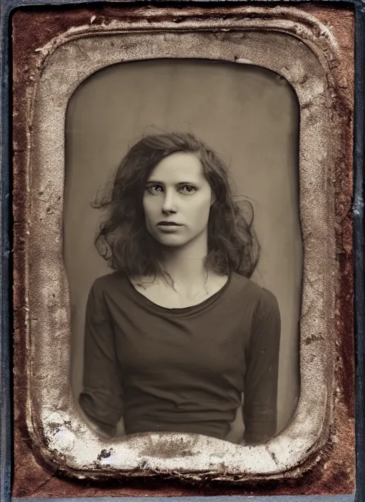 Image similar to portrait of a young women, photo realistic, elegant, award winning photograph, parallax, ambrotype wet plate collodion by martin shuller,