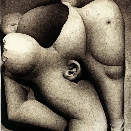 Prompt: old city by hans bellmer