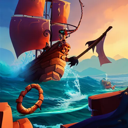 Image similar to jack the pirate mermaid on sea of thieves game avatar hero, behance hd by jesper ejsing, by rhads, makoto shinkai and lois van baarle, ilya kuvshinov, rossdraws global illumination