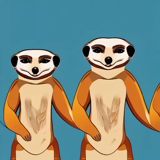 Prompt: smiling meerkat, vector illustration , trending on artstation