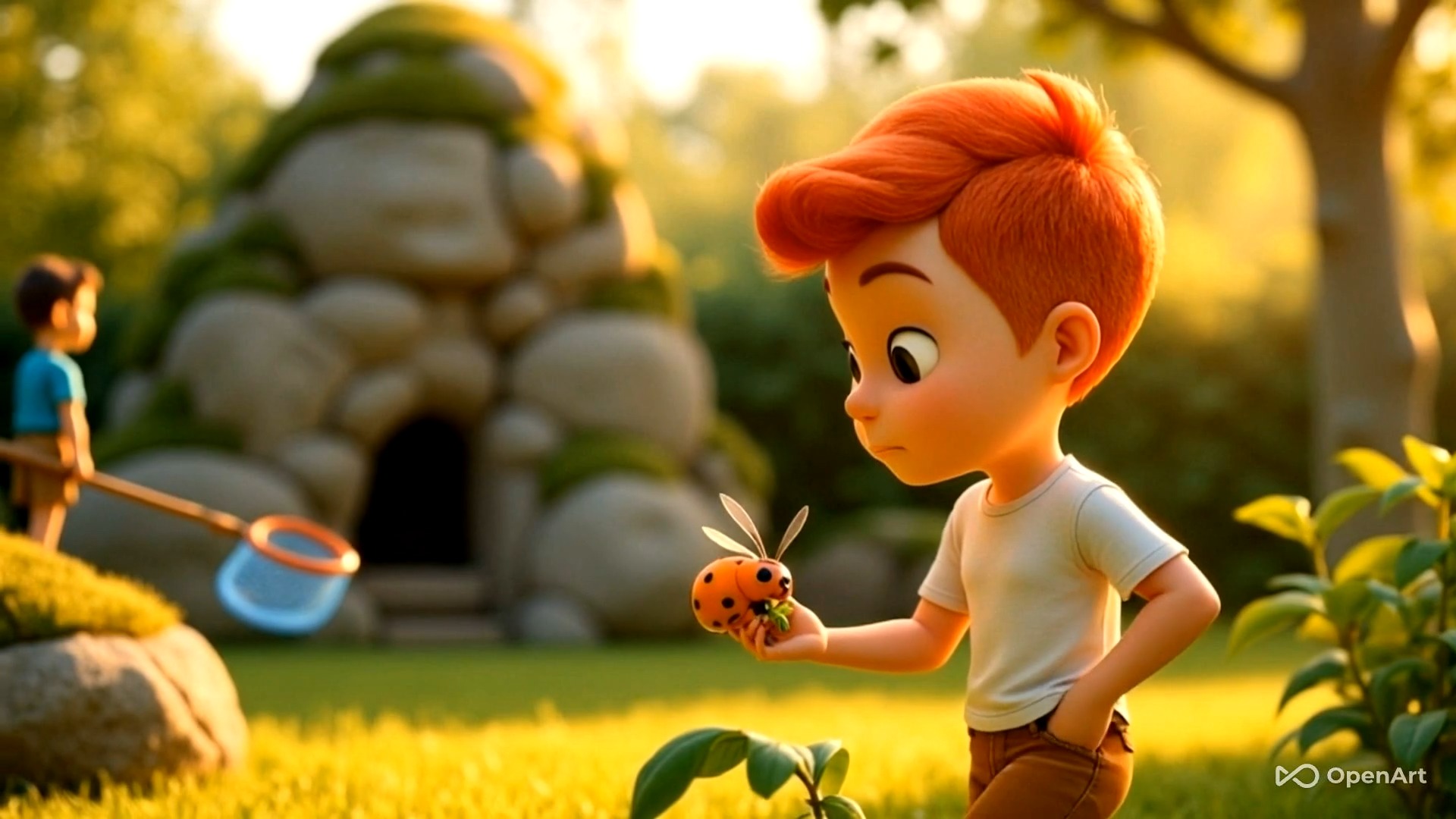 Boy’s Backyard Bug Discovery