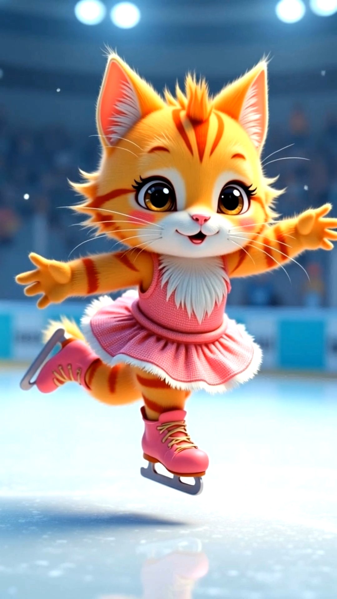 Cute Cat Ice Skating Tournament