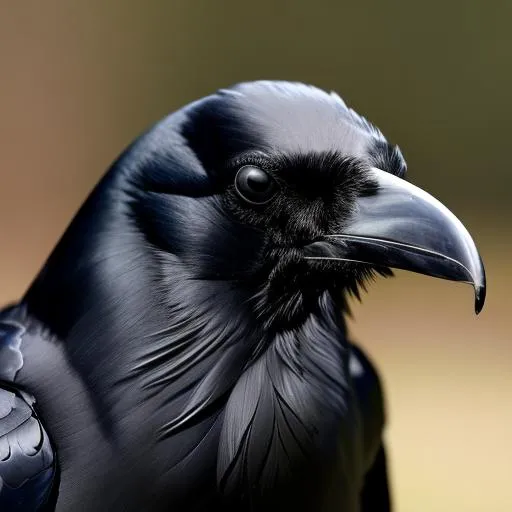 Prompt: face picture of a raven
