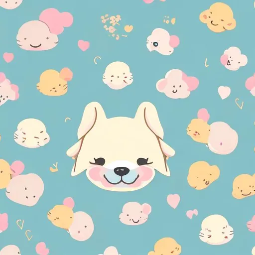 Prompt: Cute kawaii golden retriever, white background, illustration minimalism, vector, pastel colors