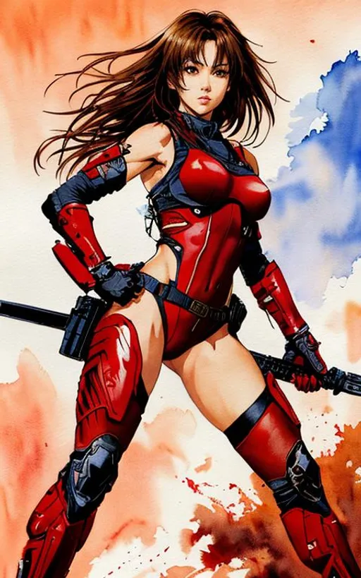 Prompt: (((Yoji Shinkawa))), sticker of ultra detailed portrait of Susanna Hoffs in red ninja outfit, high quality cell shaded illustration in post apocalyptic style by Yoji Shinkawa, ((full body)), dynamic pose, perfect anatomy, centered, freedom, soul, black long hair, approach to perfection, cell shading, 4k , cinematic dramatic atmosphere, watercolor painting, global illumination, detailed and intricate environment, artstation, concept art, fluid and sharp focus, volumetric lighting, cinematic lighting, Art by Yoji Shinkawa,