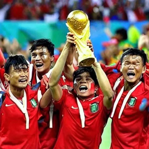 Indonesia national team winning the world cup OpenArt