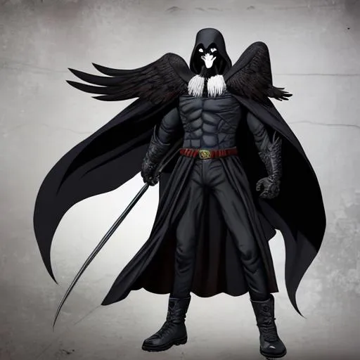 A cute Dark intimidating young boy like reaper