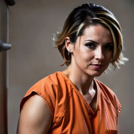 Prompt: Cindy Aurum as female inmate