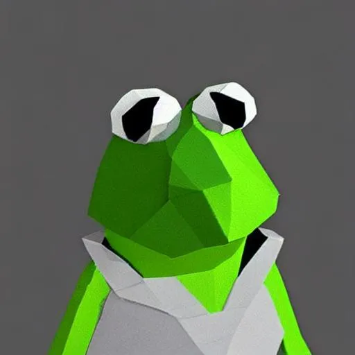 Prompt: low poly kermit