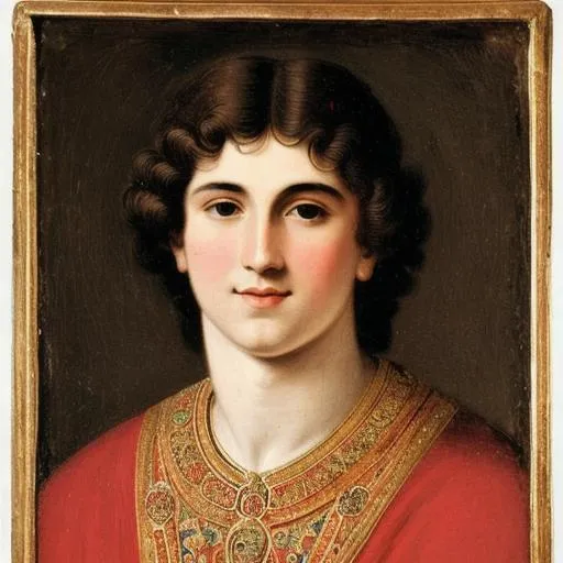 Prompt: portrait of a 10th-century Italian light-haired prince