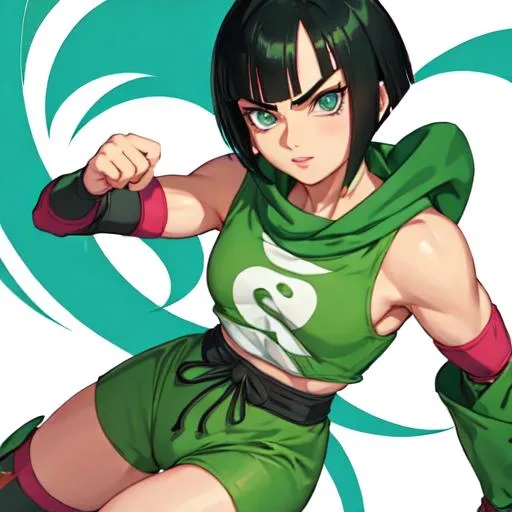 Prompt: rock lee as a girl