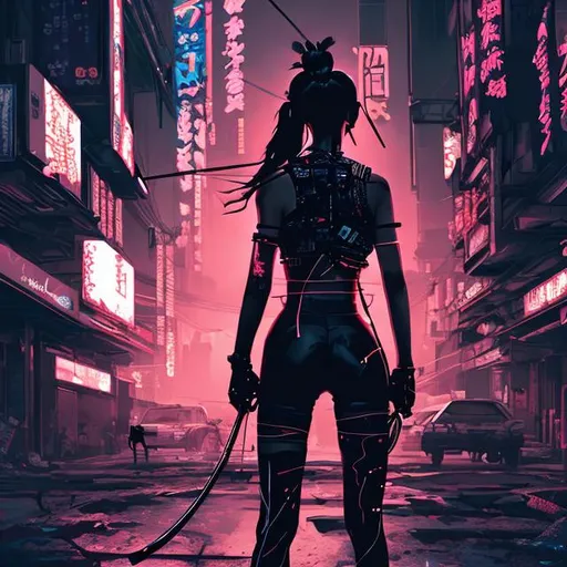 Cyberpunk Samurai Girl Anime Live Wallpaper - Embed