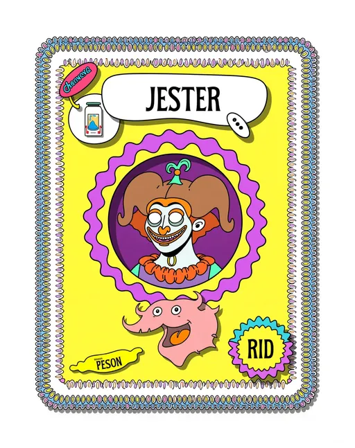 Prompt: Jester and peach 
