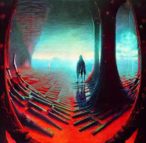 Beyond the Void by Zdzisław Beksiński Digital Illust... | OpenArt