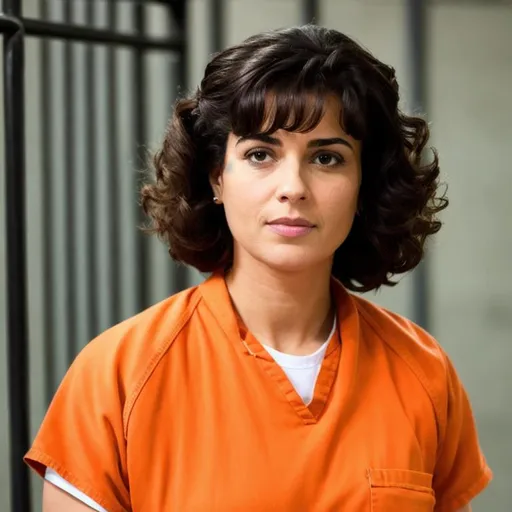 Prompt: evengeline lilly as female inmate
