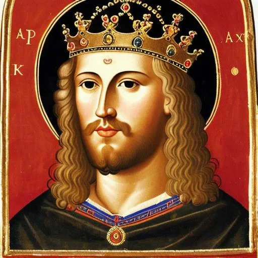 Prompt: portrait of a 10th-century Saxon light-haired king