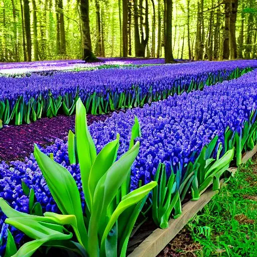Prompt: Hyacinth - hyacinthus. garden in the forest impressionist