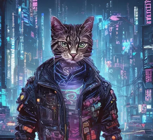 Prompt: Cyberpunk cat


