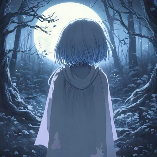 sad alone, cute anime girl