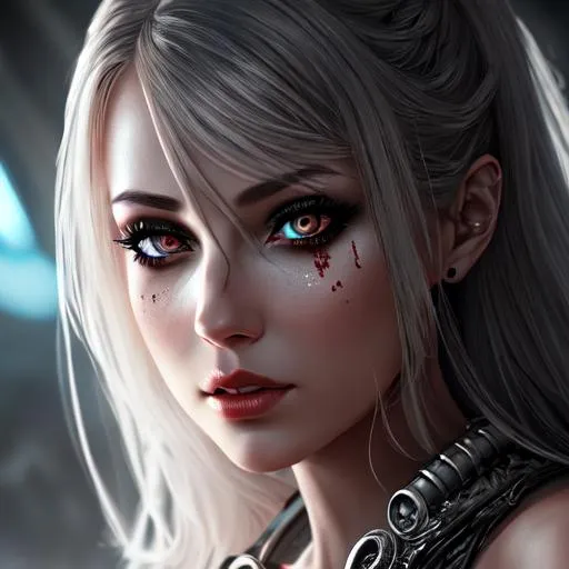 Prompt: A crisp, clear, photorealistic image of a sadistic women. Horror, nightmare, bloody, detailed, intricate, clear eyes. Crisp image, extremely detailed, sci-fi, fantasy, Clear, high resolution, 8k resolution , futuristic,