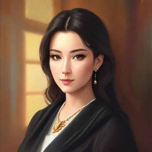 Realistic art of jiafei. Chinese woman in Chinese co