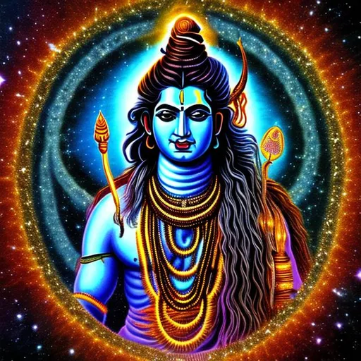 Prompt: Lord Shiva  , cosmic background ,potrait,4k
