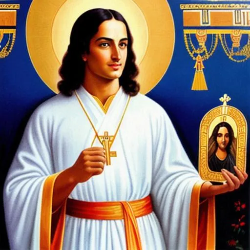 Prompt: Yogananda as a Greek Orthodox Icon
