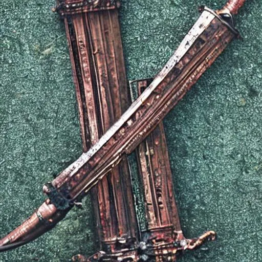 Prompt: ancient rusted sword 