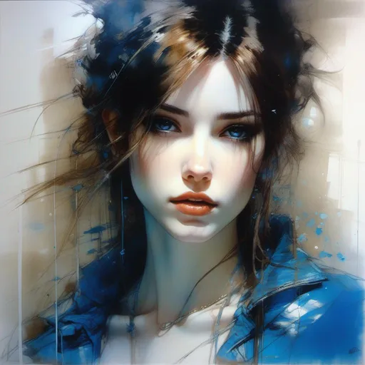 Prompt: Anime,full body, shiny skin, detailed face, detailed eyes, insanely , sci-fi, detailed, brown hair, blue eyes, concept art by Stephen Gammell, Pino Daheny, Jeremy Mann, Alex Maleev, Carne_Griffiths, 32k, studio cinematic lighting, oil on canvas, fine art, super efficient light, crisp focus, graininess, feeling of passion, ideal body proportions.