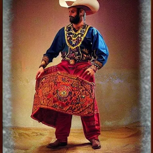 Prompt: Cowboy Persian folklor style