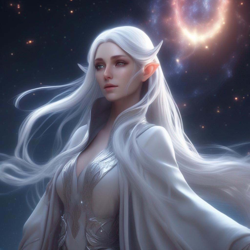 3d Anime Woman Dnd A Elven Woman With Long Flowing S 