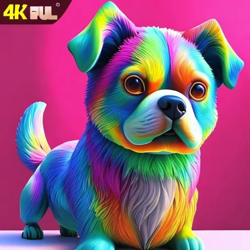 Vibrant colour ful dog realistic 4k 8k full body | OpenArt