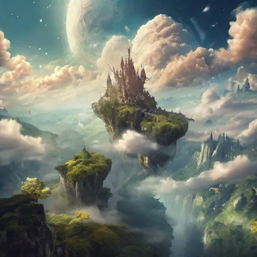 Prompt: fantasy landscape, in the sky