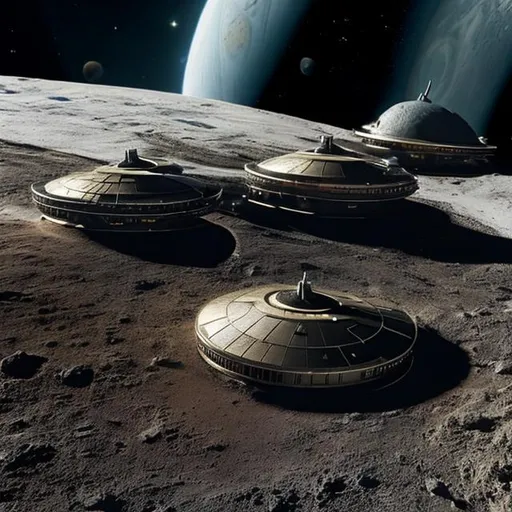 Prompt: A colony on Pluto, in the style of Star Trek. {Star Trek: The Next Generation}