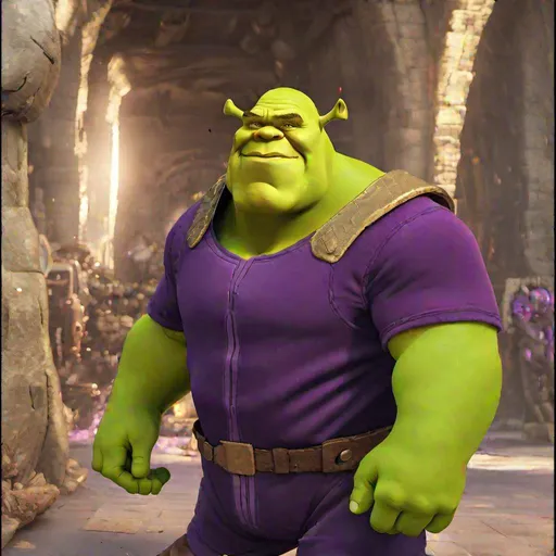 Prompt: Shrek Fused With Thanos
