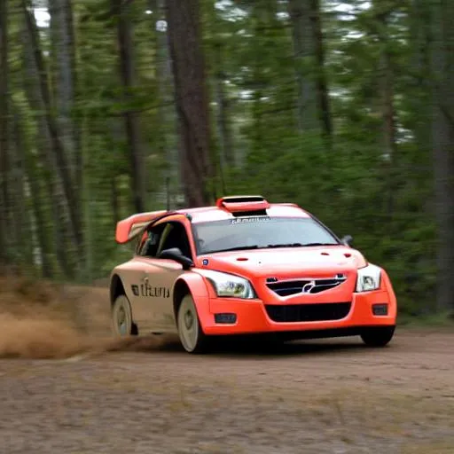 Prompt: Rally 2009 Volvo C30, zoomed out