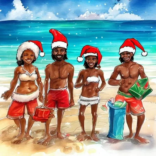 Prompt: caribbean christmas sketch 
