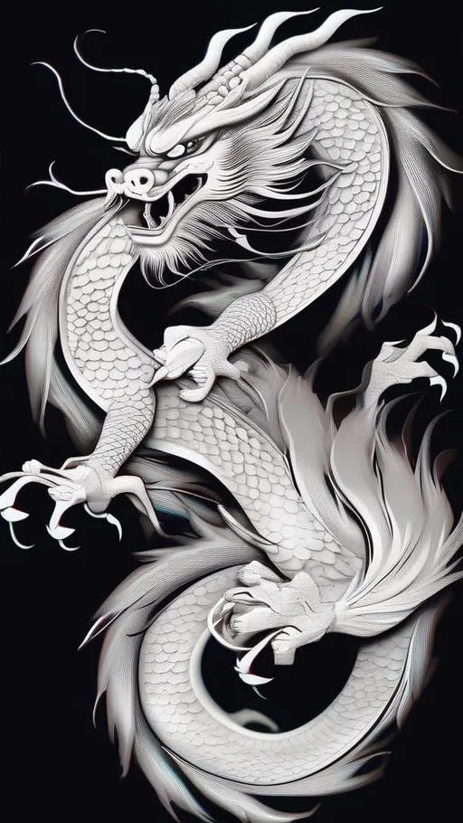 Prompt: white chinese dragon