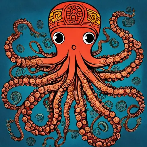 Prompt: Octopus, Aztec god