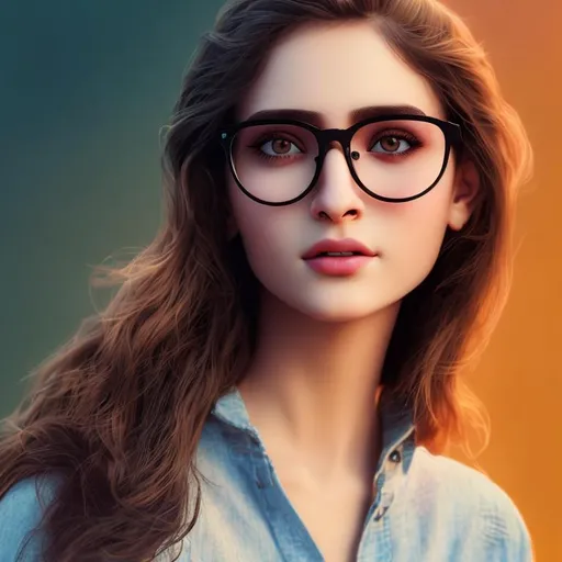 Blend of artistic portrait and 3d realistic animatio 
