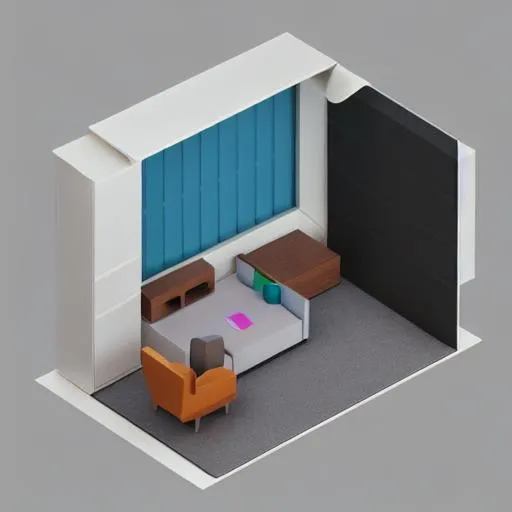 Prompt: Tiny cute isometric media room in a cutaway box,clean, soft smooth lighting, soft colors, 100mm lens, 3d blender render