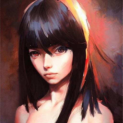 portrait anime warrior woman, pretty face, realistic... | OpenArt