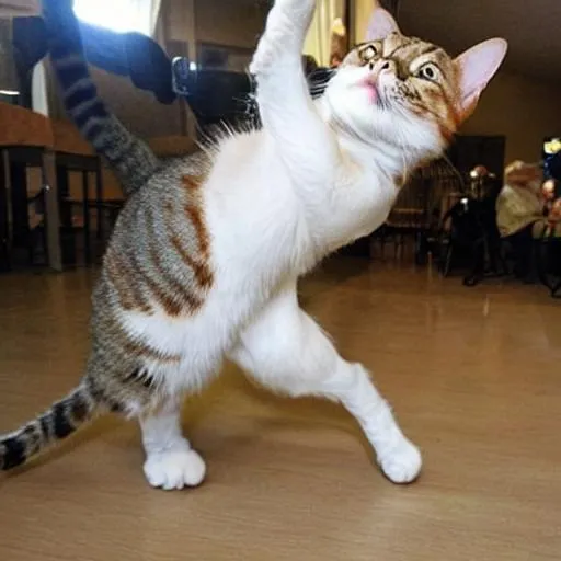 Prompt: cat dancing