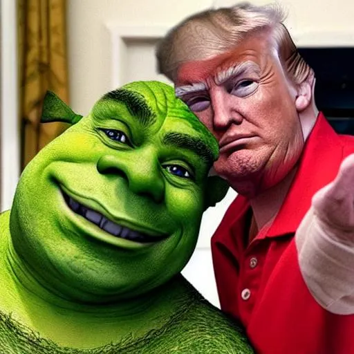 Donald trump with shrek | OpenArt