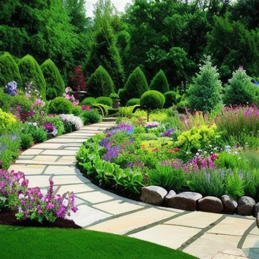 Prompt: beautiful garden design