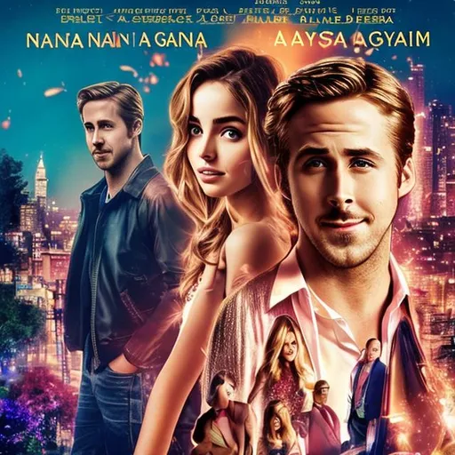 Prompt: Poster of a romantic comedy movie with ryan gosling and Ana de Armas
