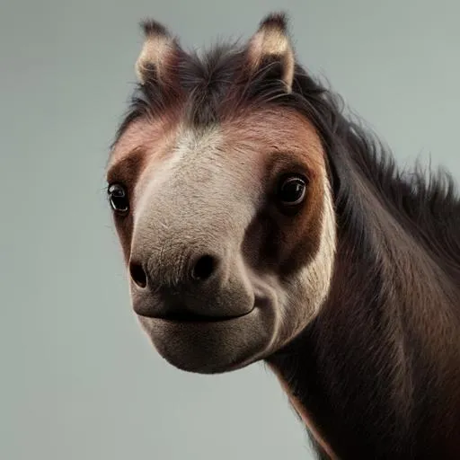 Prompt: an horse  with a sloth head 