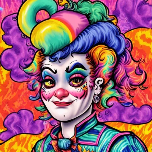 Prompt: Circus freak in the style of Lisa frank